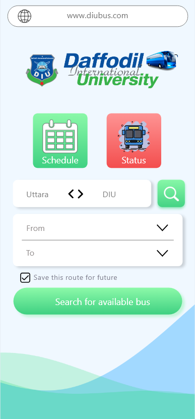 DIU Bus Management System – screen 2