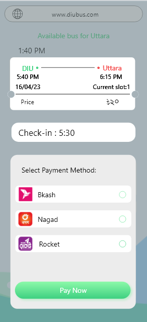 DIU Bus Management System – screen 4